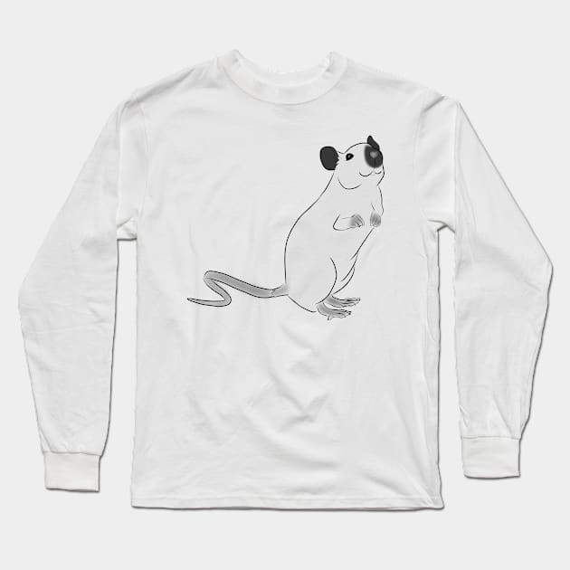 Black and White Siamese Rat Long Sleeve T-Shirt by eckokitten